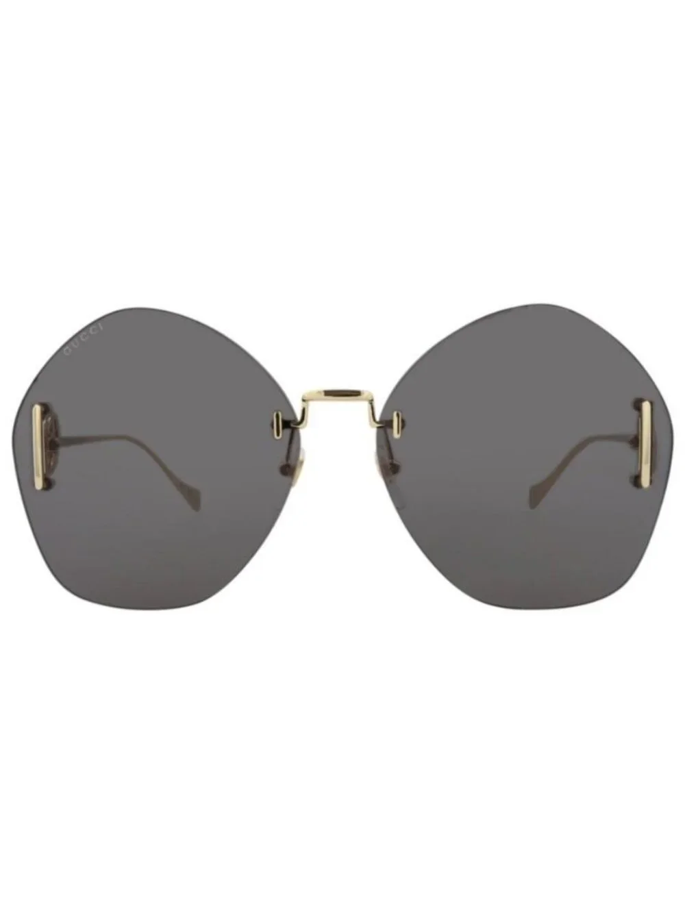 New Gucci Womens Round/Oval Gold Gold Grey Fashion Designer Sunglasses